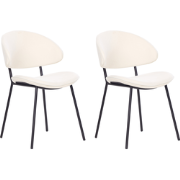KIANA - Eetkamerstoel set van 2 - Crème - Polyester