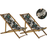 ANZIO  - Strandstoel set van 2 - Lichtbruin/Dieren - Polyester