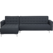 ABERDEEN - Hoekslaapbank - Donkergrijs - Rechts - 267 cm - Polyester