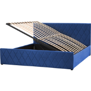 ROCHEFORT - Tweepersoonsbed - Marineblauw - 180 x 200 cm - Fluweel