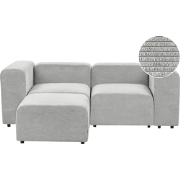 FALSTERBO - Modulaire tweezitsbank met ottomaan - Grijs - Corduroy