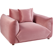 LUVOS - Fauteuil - Roze - Fluweel