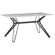 BALLINA - Eettafel - Wit - 90 x 160 cm - Veiligheidsglas