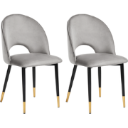 MAGALIA - Eetkamerstoel - Grijs - Fluweel