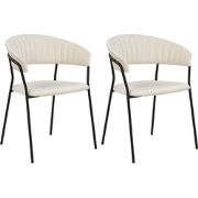 MARIPOSA - Eetkamerstoel set van 2 - Off-white - Fluweel