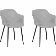 ELIM - Eetkamerstoel set van 2 - Lichtgrijs - Polyester