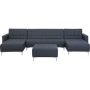 ABERDEEN - Bank U-vormig 5 persoons poef - Donkergrijs - Polyester
