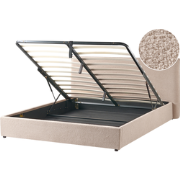 LAVAUR - Bed met opbergruimte - Taupe - 180 x 200 cm - Bouclé
