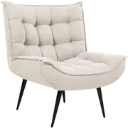 ALVESTA - Fauteuil - Lichtbeige - Stof
