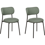 CASEY - Eetkamerstoelen set van 2 - Donkergroen - Polyester