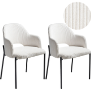 RATON - Eetkamerstoel set van 2 - Gebroken wit - Corduroy