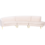 MOSS - 4-zitsbank - Lichtbeige - Fluweel