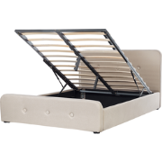 RENNES  - Bed met opbergruimte - Beige - 160 x 200 cm - Polyester
