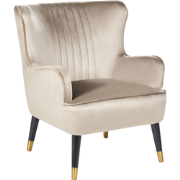VARBERG - Fauteuil - Beige - Fluweel