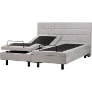DUKE  - Tweepersoonsbed - Lichtgrijs - 180 x 200 cm - Polyester