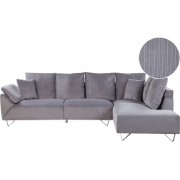 LUNNER - Hoekbank - Grijs - Linkerzijde - 266 cm - Corduroy