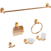 POCONE - 6-delige badkamer hardware set - Goud - Aluminium