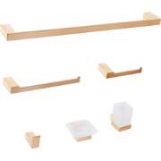 TUMACO - 6-delige badkamer hardware set - Goud - Aluminium