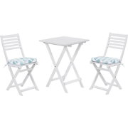 FIJI - Bistroset voor 2 - Wit /Blauw - Acaciahout