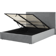 LORIENT - Bed met opbergruimte - Lichtgrijs - 140 x 200 cm - Fluweel