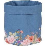 Clayre & Eef Broodmand Blauw Katoen Bloemen