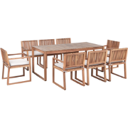 SASSARI PREMIUM - Tuinset voor 8 - Lichtbruin/Taupe - FSC acaciahout