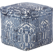 SANAWAN - Poef - Donkerblauw - Viscose