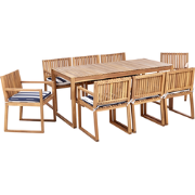 SASSARI II - Tuinset voor 8 - Marineblauw - FSC acaciahout