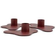 Spinder Design kandelaar Melt - Burgundy - set van 3