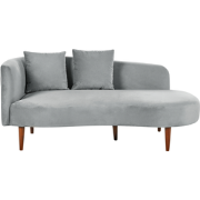 CHAUMONT - Chaise longue - Lichtgrijs - Linkerzijde -  Fluweel