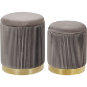 MIRAMAR  - Poef - Grijs - 35/31 cm - Fluweel