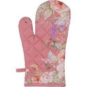 Clayre & Eef Ovenwant Roze Katoen Bloemen