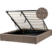 DINAN - Tweepersoonsbed - Taupe - 160 x 200 cm - Bouclé