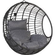 ASPIO - Hangstoel - Zwart - PE rotan