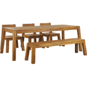 LIVORNO  - Tuinset voor 6 3 stoelen en bank - Lichthout - Acaciahout