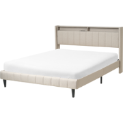 BEAULIEU - Tweepersoonsbed met opbergruimte - Beige - 160 x 200 cm - S...