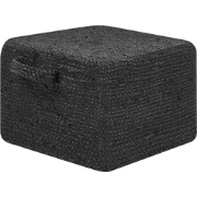 DHADAR - Poef - Zwart - Jute