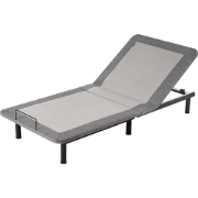 BRUNOY - Bedframe elektrisch verstelbaar - Grijs - 90 x 200 cm - Polye...