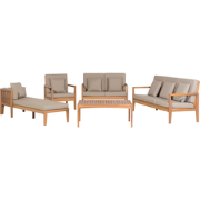 PATAJA - Loungeset voor 7 - Taupe - FSCÂ® gecertificeerd acaciahout