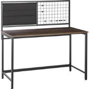 VINCE - Bureau - Donkerhout/ Zwart - Vezelplaat