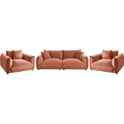 LUVOS - Banken set - Goudbruin - Fluweel