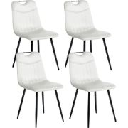 ARGYLE - Eetkamerstoel set van 2 - Off-white - Fluweel