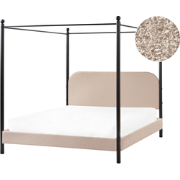 DANNEMOIS - Tweepersoonsbed - Taupe - 160x200 cm - Bouclé