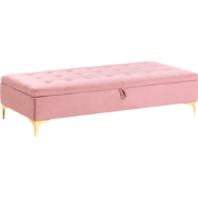 ABERDEEN - Ottomaan met opbergruimte - Roze - Fluweel