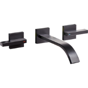 BERRACO - Wandgemonteerde mengkraan - Zwart - Messing