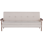 TJORN - Slaapbank - Donkerhout/Beige - Polyester