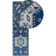 PARVAKADLI - Laagpolig vloerkleed - Blauw - 60 x 200 cm - Polyester