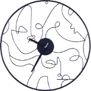 MENTON - Wandklok - Zwart - Ijzer