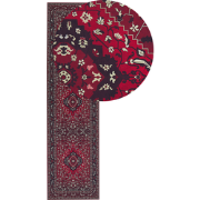VADKADAM - Laagpolig vloerkleed - Donkerrood - 80 x 300 cm - Polyester