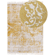 BOYALI  - Vintage vloerkleed - Mosterdgeel - 140 x 200 cm - Viscose